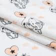 Ткани для сорочек и пижам - Фланель белоземельная слоники