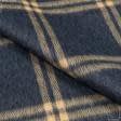 Тканини для верхнього одягу - Пальтова QUADRO гірчична клітинка на синьому