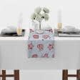 Ткани текстиль для кухни - Раннер для сервировки стола  Новогодний / Игрушки и сердца фон серый 150х40 см  (173541)