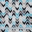 Ткани портьерные ткани - Декоративная ткань лонета Лайф зиг-заг голубой, черный, бежевый