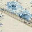 Ткани хлопок смесовой - Декоративная ткань Цветы средние синие