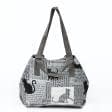 Тканини сумка шопер - Сумка шоппер МАГЕЗІН коти,  на магніті /сірий, чорний 45х20