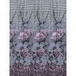 Тканини для одягу - Костюмна фукро купон 1.2м пепіта, квіти сіро-фрезова