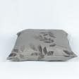 Тканини подушки - Подушка жакард гілочки листочків / беж ,сірий 45х45