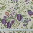 Ткани хлопок смесовой - Жаккард Фаски полевые цветы фрезово-фиолетовый
