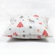 Тканини наволочки на декоративні подушки - Чохол на подушку новорічний Олені фон св.сірий 45х45см (173568)