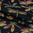 Тканини для сумок - Жакард Ліб метелики  фон чорний
