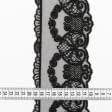 Тканини для декору - Декоративне мереживо Данія колір чорний 9.5 см