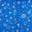 Ткани для полотенец - Ткань полотенечная вафельная набивная снежинки голубой