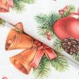 Ткани для скатертей - Декоративная новогодняя ткань лонета Снежный шар