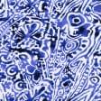 Тканини штапель - Штапель принт абстракція синя