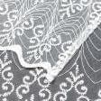 Тканини готові вироби - Тюль вишивка Амелі  молочний з блиском 300/270 см з фестоном (175660)