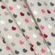 Тканини для декоративних подушок - Декоративна тканина Селін сержечки бордовий, сірий