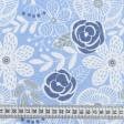 Тканини спец.тканини - Напівпанама  ТКЧ набивна квіти сіро-блакитна