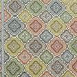 Ткани для римских штор - Декоративная ткань панама Кема оранж, оливка, серый