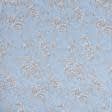 Ткани портьерные ткани - Декоративная ткань Адира /ADIRA цветы серые фон голубой