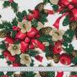 Тканини для рукоділля - Декоративна новорічна тканина Різдвяник фон молочный