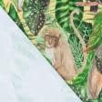 Тканини для декору - Декоративна тканина лонета Джунглі звірі фон жовтий