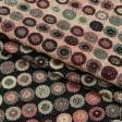Тканини для декоративних подушок - Гобелен Кольорові кружечки фон чорний
