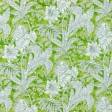 Тканини для декоративних подушок - Декоративна тканина лонета Парк / PARK листя фон яскраво зелений