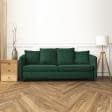 Ткани для перетяжки мебели - Велюр Миллениум цвет изумрудно-зеленый