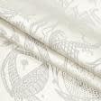 Ткани портьерные ткани - Декоративная ткань  эдем серый, фон сливочный
