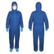 Ткани защитные костюмы - Защитный комбинезон с капюшоном многоразовый Вива плащевая голубой р. 52-54