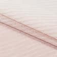 Тканини для суконь - Льон купон 98см смужка біла/рожева