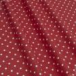 Ткани для римских штор - Декоративная ткань Севилла горох белый фон красный