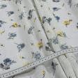 Тканини гардинні тканини - Тюль кісія Лідія квіти сіро-блакитні