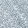 Ткани для детской одежды - Экокоттон восточный огурец серый фон белый
