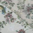 Тканини гардинні тканини - Тюль принт Шик квіти фон св.бежевий з обважнювачем