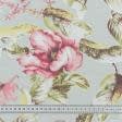 Ткани портьерные ткани - Декоративная ткань панама идалия цветы/idalia  розовый