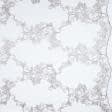 Ткани гардинные ткани - Тюль вышивка  Ангелина св.сірий  с фестоном