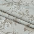 Тканини портьєрні тканини - Декоративна тканина панама Роксі квіти бежеві