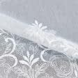 Ткани для декора - Тюль вышивка Элла белый с фестоном
