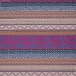 Тканини для римських штор - Жакард Віслі орнамент синій, фуксія, терракот
