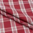 Тканини бавовняні сумішеві - Декоративна тканина Рустікана клітинка тартан колір вишня