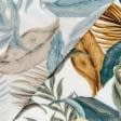 Тканини для блузок - Штапель Фалма принт велике листя на молочному