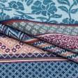 Тканини портьєрні тканини - Декоративна тканина жакард Віллі /WILLIS орнамент синій, т.синій, помаранчевий, бордовий
