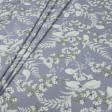 Ткани для штор - Декоративная ткань панама Адель цветы мелкие белый фон серо-лавандовый