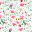 Ткани для декоративных подушек - Декоративный нубук Петек  БАСКИЛИ/  BASKILI цветы акварель