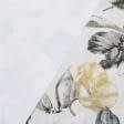 Ткани для римских штор - Декоративная ткань Цветы цвет горчичный , терракот