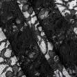 Ткани для блузок - Гипюр жгутик черный