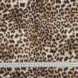 Ткани для кепок и панам - Лен костюмный принт леопард коричневый