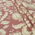Тканини портьєрні тканини - Декоративна тканина Саймул Бакстон квіти великі фон червоний