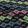 Ткани для декоративных подушек - Гобелен  Орнамент-99 фон черный,салат,св.розовый,св.синий