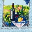 Ткани вафельная - Ткань полотенечная вафельная набивная вино/виноград