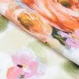 Тканини льон - Льон костюмний принт троянди акварель