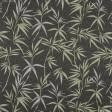 Тканини портьєрні тканини - Декоративна тканина Листя бамбука фон темно-сірий